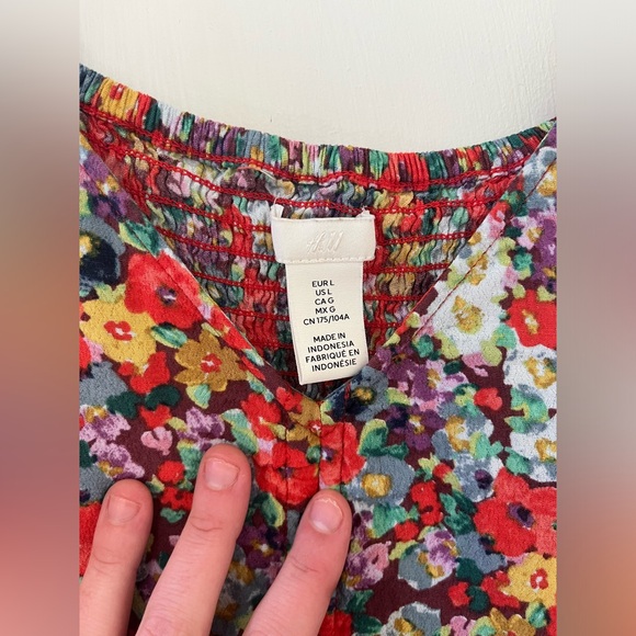 H&M Floral long sleeve crop top - Picture 5 of 6